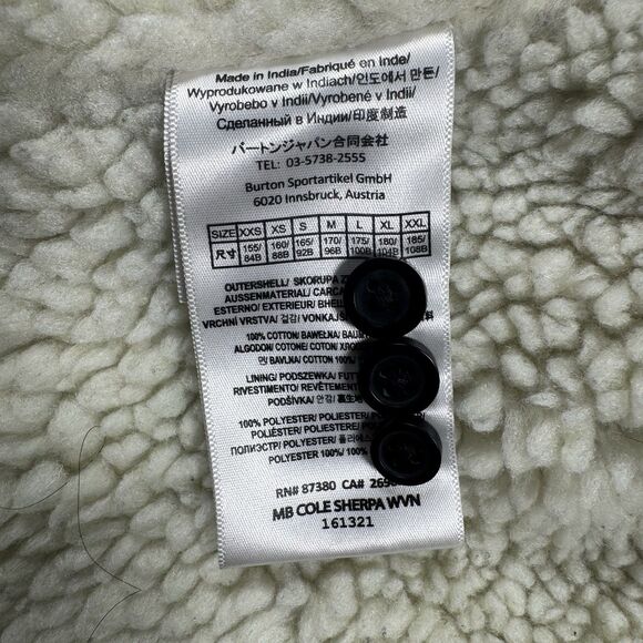 Burton Cole Sherpa Fleece Lined Heavy Jacket Shacket Green Yellow Men’s Medium - Picture 6 of 8